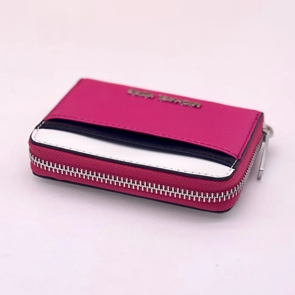 Michael Kors Jet Set Travel Card Case Zip Around Wallet Dragonfruit